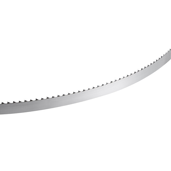 A 72-inch steel band saw blade with evenly spaced teeth, designed for general use.