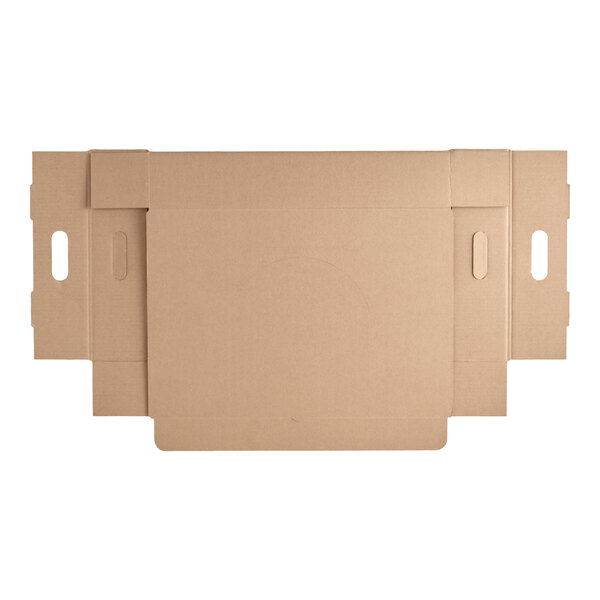 Choice 21 1/8" x 13 1/8" x 4" Kraft Corrugated Pop-Up Catering Box - 35/Case