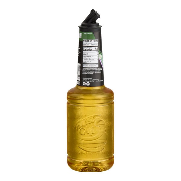 A 1-liter bottle of Finest Call Premium Rosemary Syrup with a black pour spout.