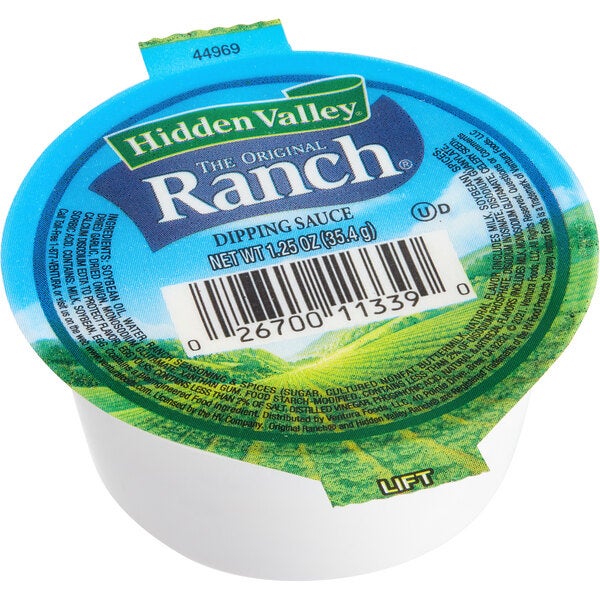 Hidden Valley Original Ranch Dressing Cup 1.25 oz. - 96/Case