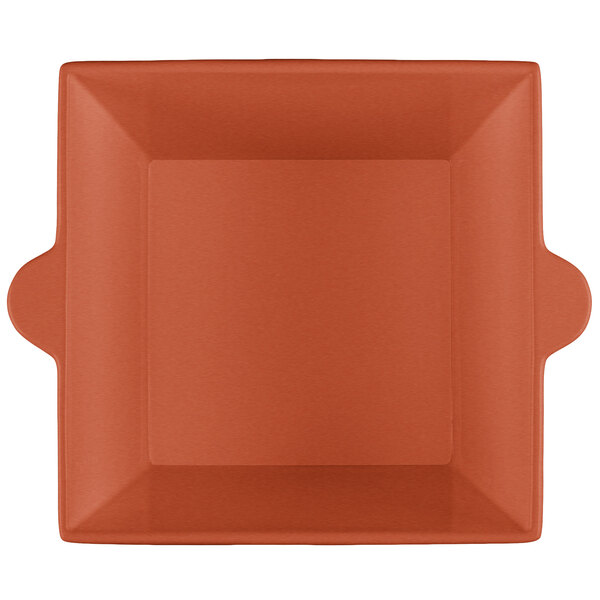 A Tablecraft copper cast aluminum square bowl with handles.