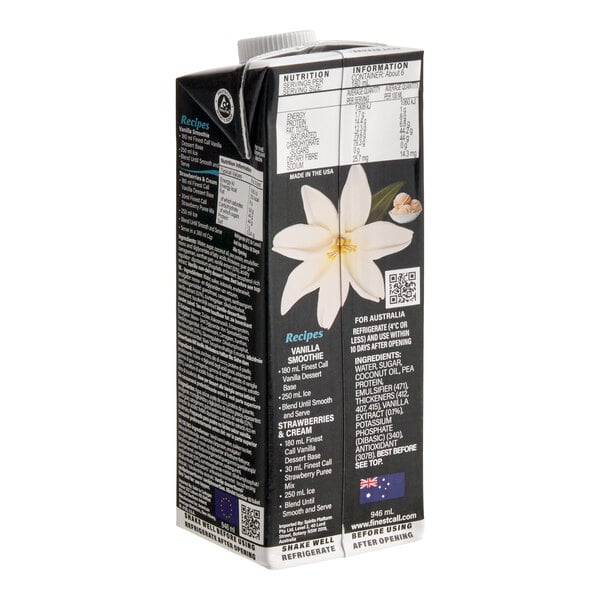 Finest Call Vanilla Dessert Base 32 fl. oz. - 12/Case
