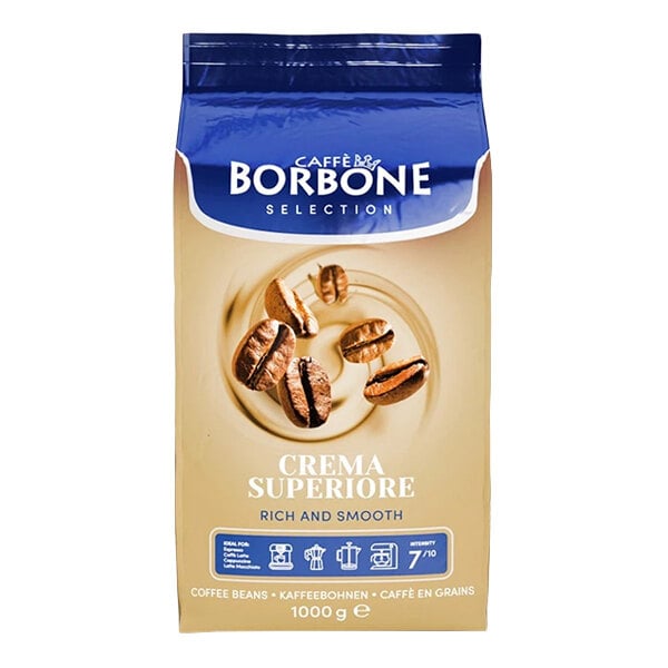 A 1 kg (2.2 lb) bag of Caffe Borbone Crema Superiore whole bean espresso coffee.