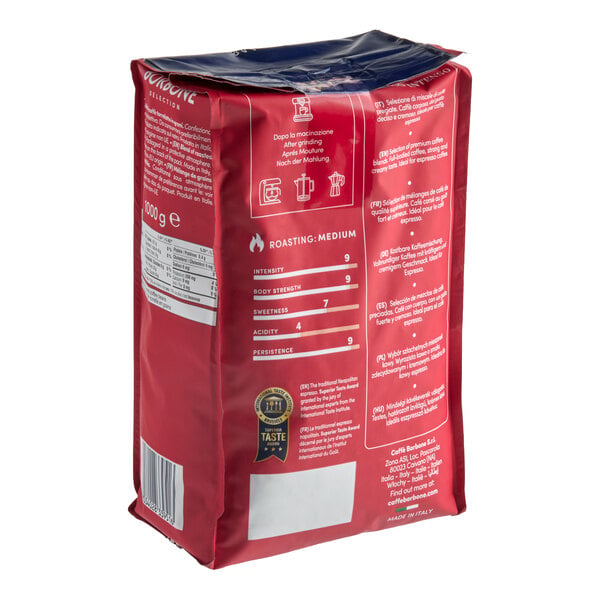 A 2.2 lb. bag of Caffe Borbone Espresso Intenso whole bean coffee.