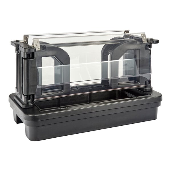 Cambro Versa 4' Black Table Top Food / Salad Bar with Sneeze Guard 4TTFSBSG110