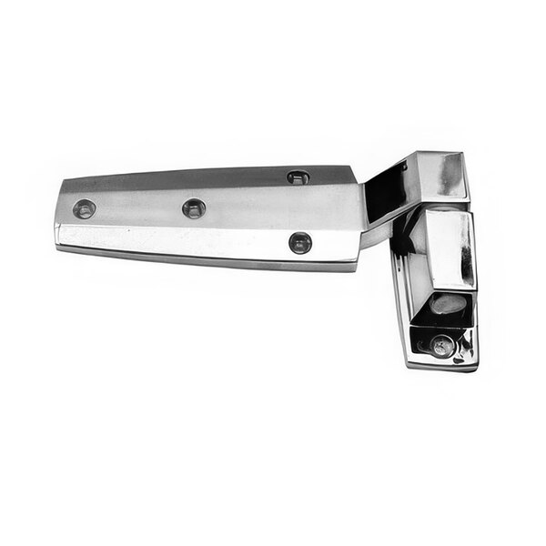 A metal AllPoints reversible cam lift door hinge with screws.