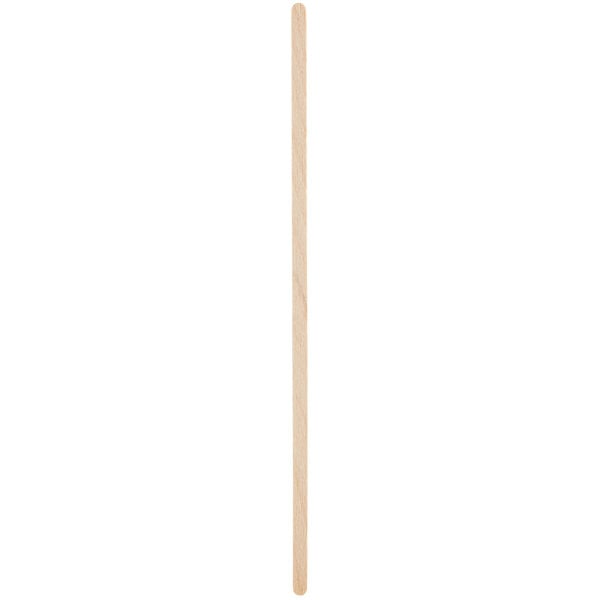 A single, thin, light-colored wooden stick with rounded ends, shown vertically against a white background.