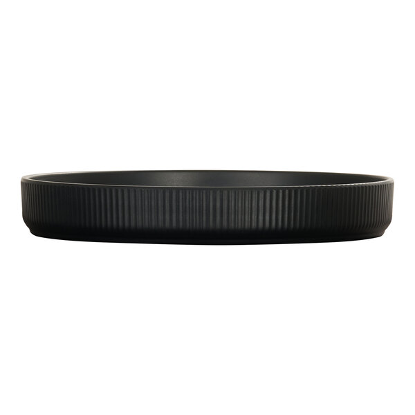 Cal-Mil Arista 10" Round Black Raised Rim Melamine Plate - 6/Case