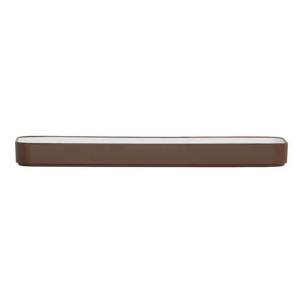 Cal-Mil Hudson 12" x 4" Rectangular Stoneware Low Rim Melamine Tray - 6/Case
