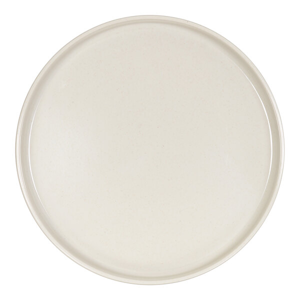 Cal-Mil Sorelle 10" Round Black and Ivory Speckle Raised Rim Melamine Plate - 6/Case