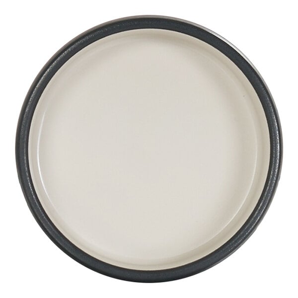 Cal-Mil Hudson 6 oz. Black and Ivory Round Melamine Ramekin - 6/Case