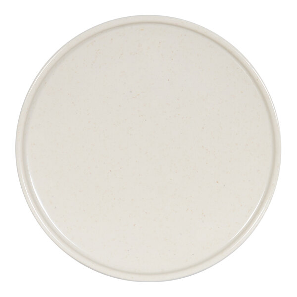 Cal-Mil Sorelle 6" Round White and Ivory Speckle Melamine Plate - 6/Case