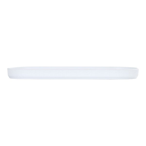 Cal-Mil Arista 20" x 8" White Oval Raised Rim Melamine Platter - 6/Case