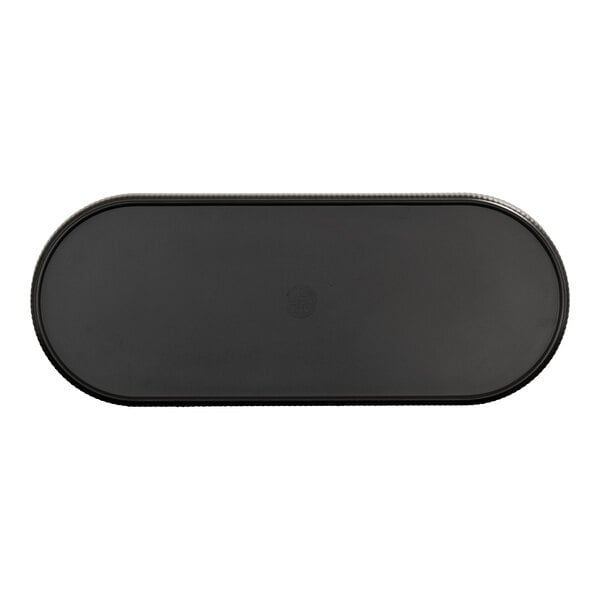 Cal-Mil Arista 20" x 8" Black Oval Raised Rim Melamine Platter - 6/Case