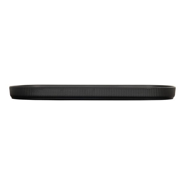 Cal-Mil Arista 20" x 8" Black Oval Raised Rim Melamine Platter - 6/Case