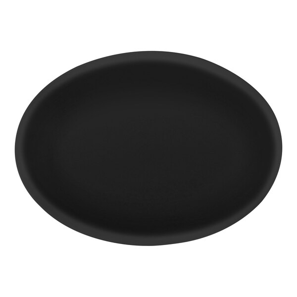 Cal-Mil Classic Coupe 10 3/4" x 7 3/4" Black Oval Melamine Plate - 6/Case
