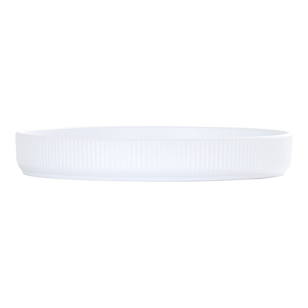 Cal-Mil Arista 10" Round White Raised Rim Melamine Plate - 6/Case