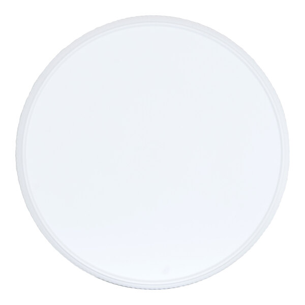 Cal-Mil Arista 14" Round White Raised Rim Melamine Plate - 6/Case