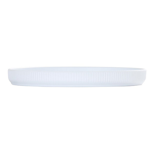 Cal-Mil Arista 10" Round White Low Rim Melamine Coupe Plate - 6/Case