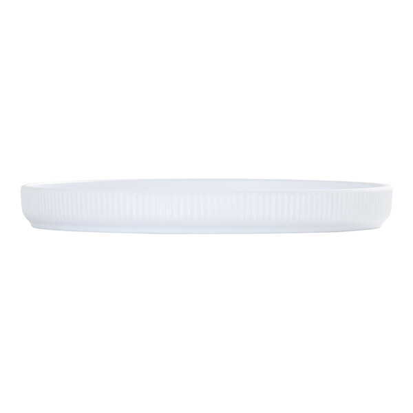 Cal-Mil Arista 8" Round White Low Rim Melamine Coupe Plate - 6/Case