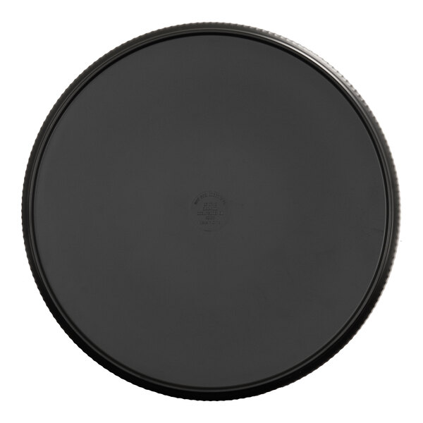 Cal-Mil Arista 12" Round Black Raised Rim Melamine Plate - 6/Case