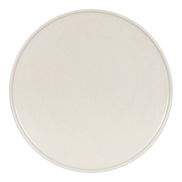 Cal-Mil Sorelle 10" Round White and Ivory Speckle Melamine Plate - 6/Case