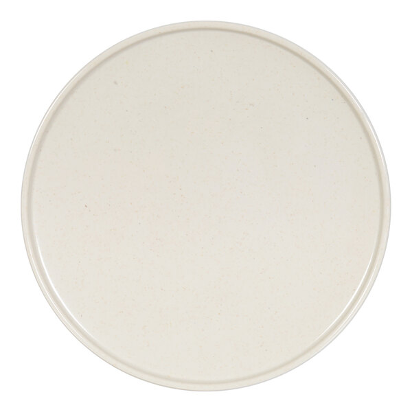 Cal-Mil Sorelle 8" Round Black and Ivory Speckle Melamine Plate - 6/Case