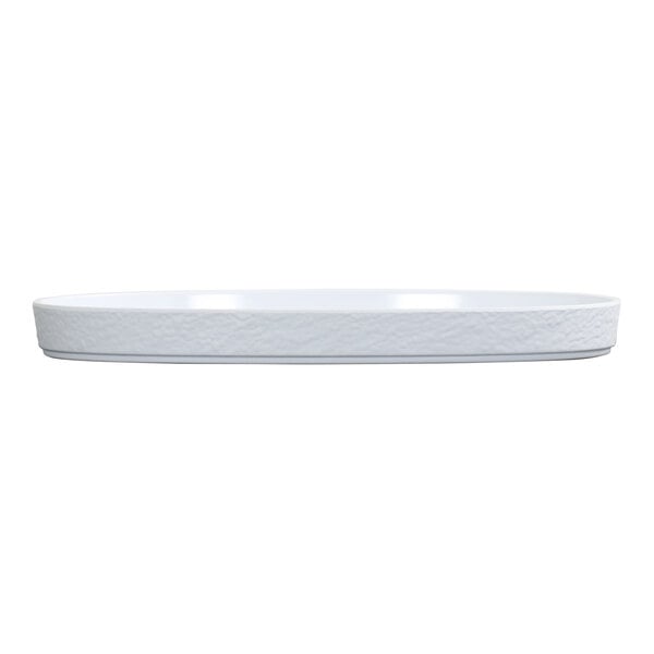 Cal-Mil Selene 11" x 7" White Oval Melamine Platter - 6/Case