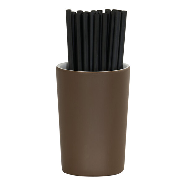 Cal-Mil Hudson 3 3/4" x 6" Stoneware Round Melamine Flatware Cylinder 24406-4-89 - 3/Case