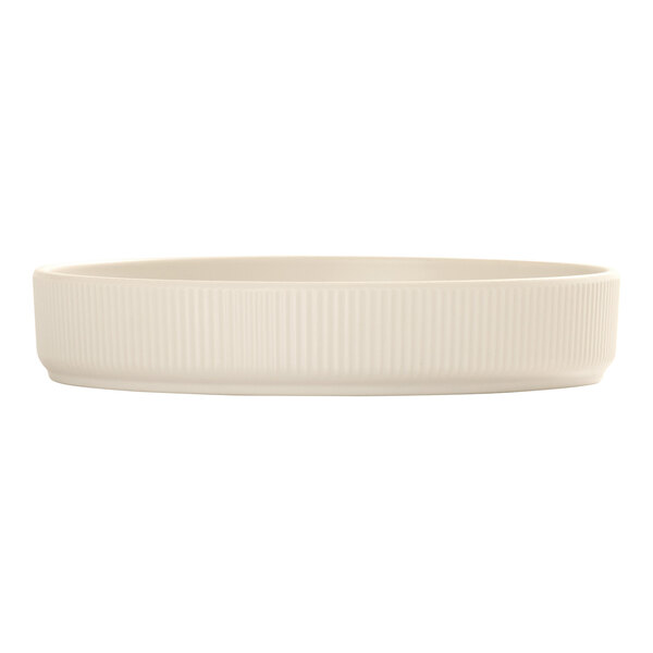Cal-Mil Arista 8" Round Ivory Raised Rim Melamine Plate - 6/Case