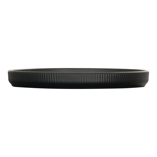 Cal-Mil Arista 8" Round Black Low Rim Melamine Coupe Plate - 6/Case