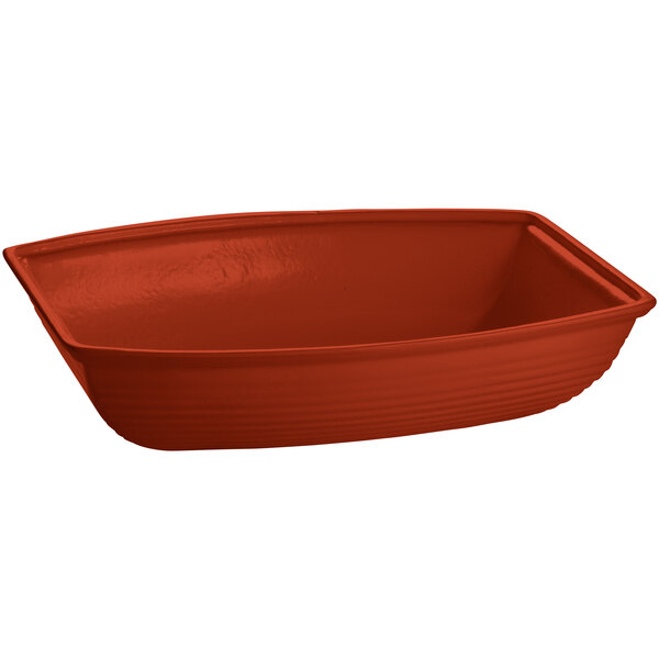 Copper red. Stoneware salad bowl