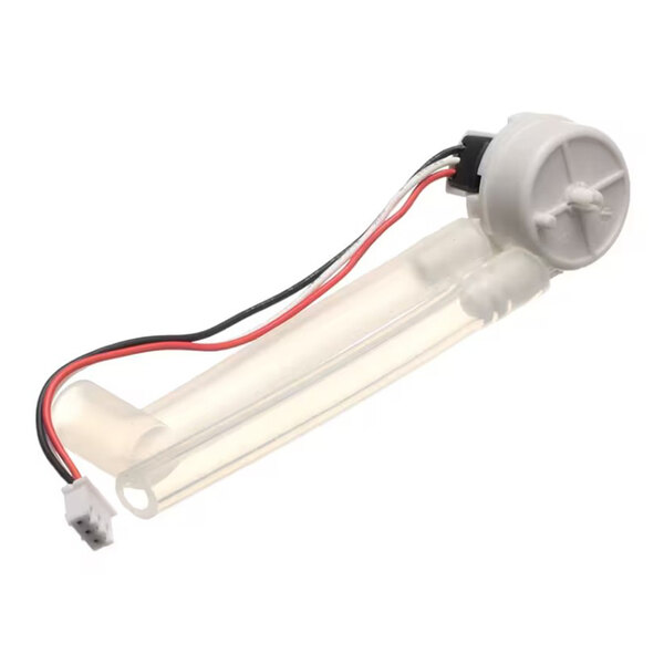 A Nespresso Professional 93131 flowmeter assembly with attached wiring and connector.