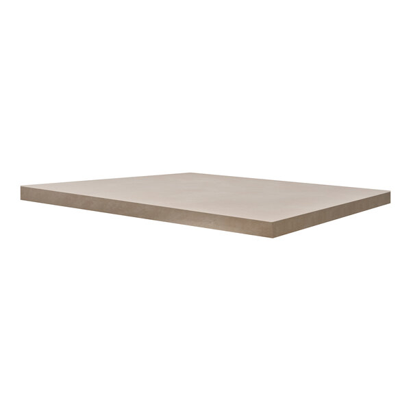 A rectangular sandstone laminate indoor table top measuring 30 inches by 72 inches.
