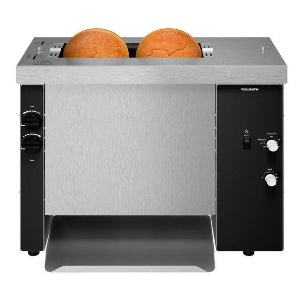 Vollrath VCBT4-208 CBT15 Vertical Contact Bun Toaster with Variable Speed Control, Silicone Belts, and Auxiliary Bun Warmers - 208V, 3,300W