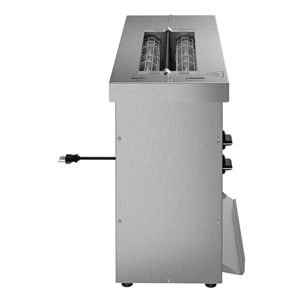 Vollrath VCBT4-240 CBT15 Vertical Contact Bun Toaster with Variable Speed Control, Silicone Belts, and Auxiliary Bun Warmers - 240V, 3,300W