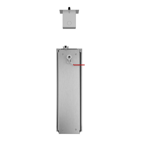 A stainless steel half-size long drop-in food warmer with a drain, designed for commercial use.
