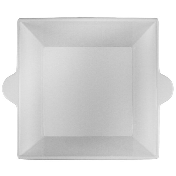 A white square Tablecraft bowl with handles.