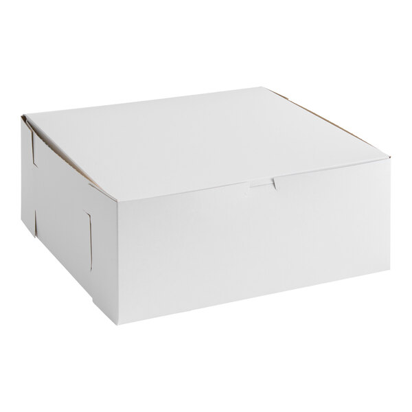 A plain white, rectangular cardboard box with a closed lid, shown against a white background.
