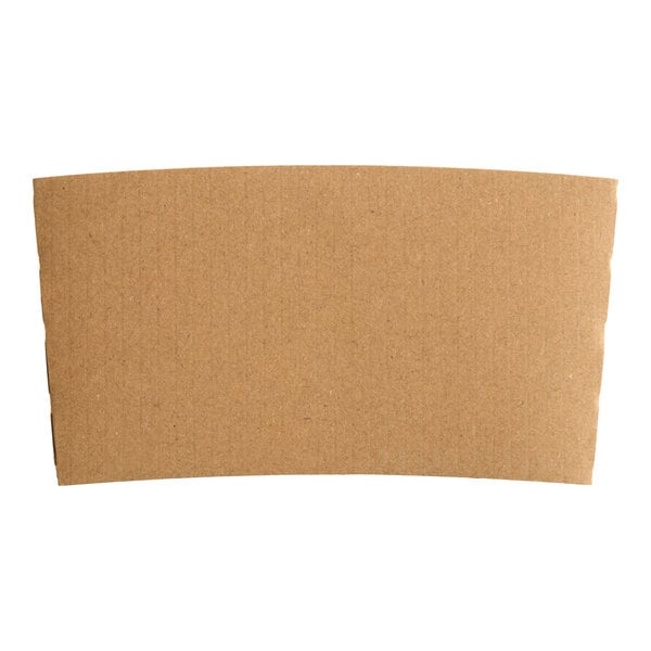 A plain kraft coffee cup sleeve designed to insulate hot beverages.