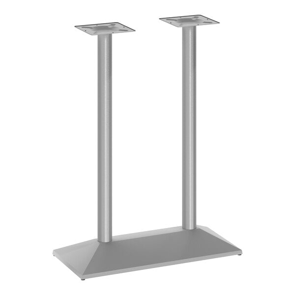 Flash Furniture Palis 23 1/4" x 19 3/4" Silver Standard Height Table Base with Double Columns