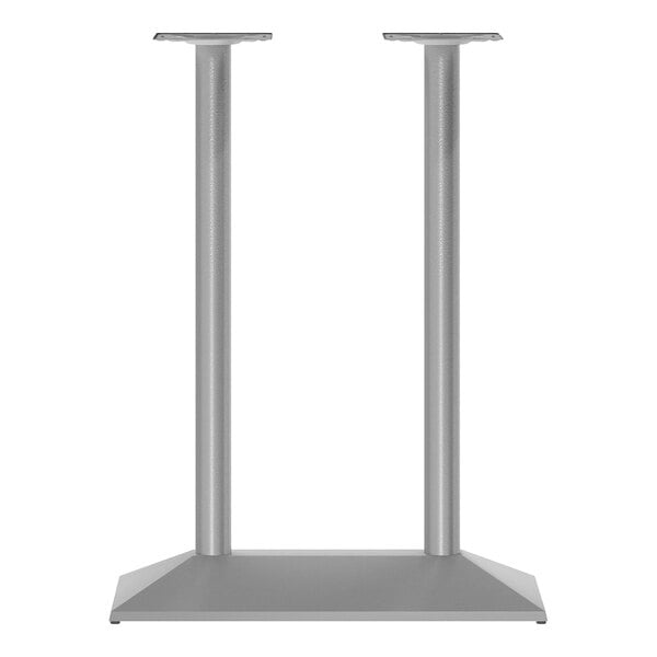 Flash Furniture Palis 23 1/4" x 19 3/4" Silver Standard Height Table Base with Double Columns