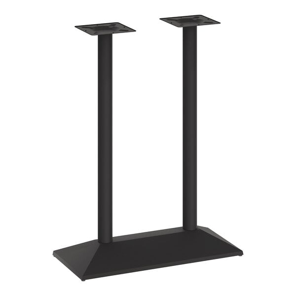Flash Furniture Palis 23 1/4" x 19 3/4" Black Standard Height Table Base with Double Columns