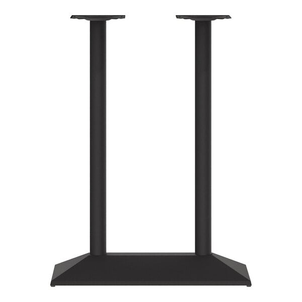 Flash Furniture Palis 23 1/4" x 19 3/4" Black Standard Height Table Base with Double Columns