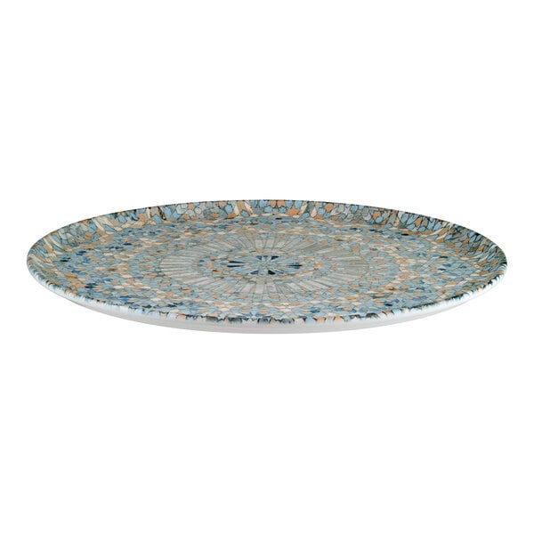 Bonna by Global Tableware Collective Luca Mosaic 12 3/4" Round Multi-Colored Porcelain Flat Plate - 6/Case