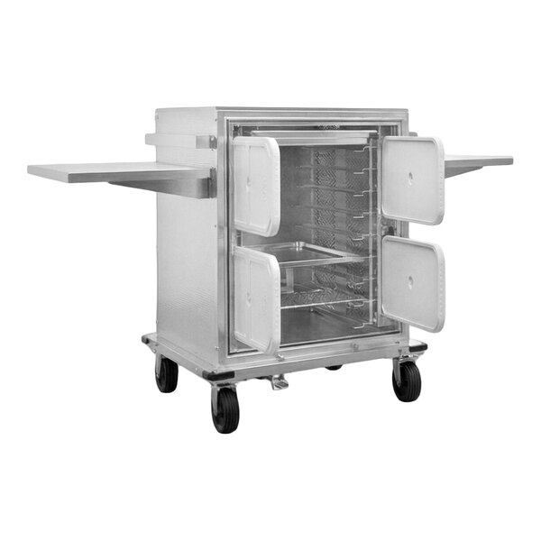 Eastern Tabletop EcoHold 16 Single Compartment Cordless Hot / Cold Banquet Cart with 16 Perforated Pans and 6 EcoBurner Cool Packs EB19204
