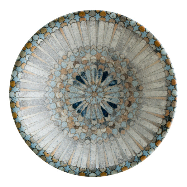 Bonna by Global Tableware Collective Luca Mosaic 13.5 oz. Round Multi-Colored Porcelain Consomme Bowl - 12/Case