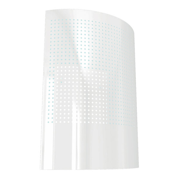 A white, curved LED insect light trap with a perforated front panel.
