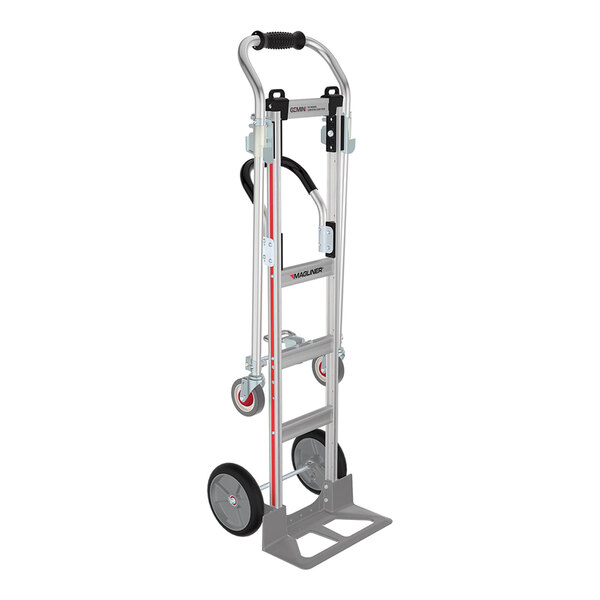 Magliner Gemini SR. 1,100 lb. Aluminum Convertible Hand Truck with U-Loop Handle, Straight-Loop Handle, and 10" Balloon Cushion Wheels GEKS17UABR