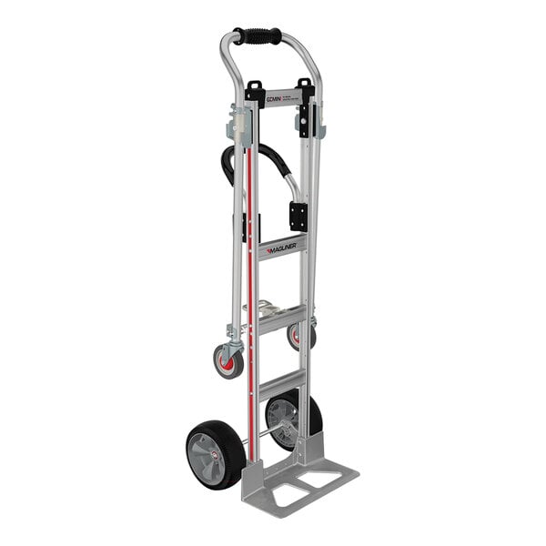 Magliner Gemini SR. 1,100 lb. Aluminum Convertible Hand Truck with U-Loop Handle, Straight-Loop Handle, and 10" Interlocked Microcellular Foam Wheels GEKS17UAER